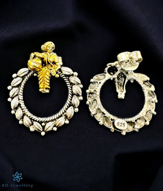 The Mangai Antique Silver Earrings (Two-Tone)