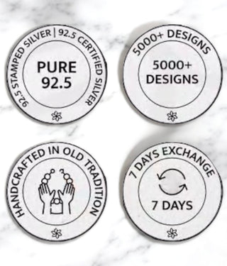 4 circular stamps- pure 92.5, 5000+ designs, handcrafted in old tradition, 7 days exchange