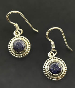 The Malvika Silver Gemstone Earrings (Blue)