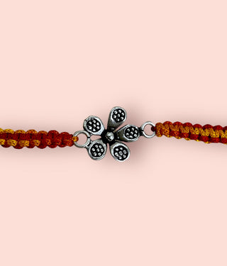 The Nirosha Silver Rakhi (Coloured)