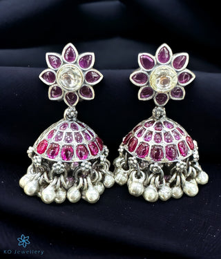 The Amrusha Silver Kemp Jhumkas (Oxidised)