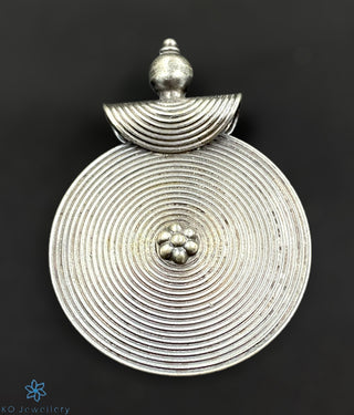 The Mudrika Silver Antique Pendant