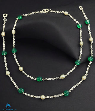 The Rasala Silver Gemstone Anklets