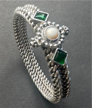 The Aruna Silver 2 tier Golusu Kada-Single (Oxidised/Size /2.2/2.4/2.6/2.8)