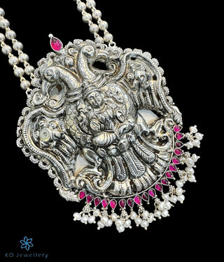 The Adhya Silver Gandaberunda Necklace