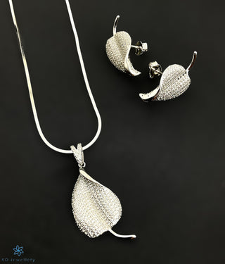 The Leaf Silver Pendant Set