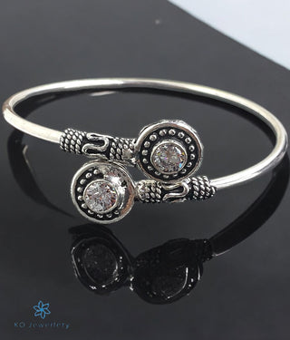 The Jodha Silver Openable Gemstone Bracelet