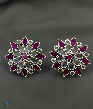 The Viha Polki Silver Earrings