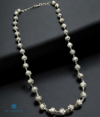 The Rudraksha Beads Silver Chain (Oxidised)