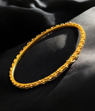 The Ojus Silver Floral Bangle- Single (Size /2.2/2.4/2.6/2.8)