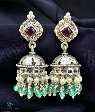 The Tashi Silver Jhumkas