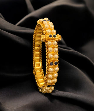 The Prisha Silver Pearl Bracelet Muttina Bale -Single ( Blue /Size /2.2/2.4/2.6/2.8)