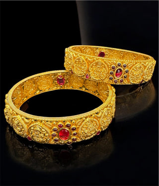 The Indusha Silver Lakshmi Nakkasi Bangle- Single (Size/2.2/2.4/2.6/2.8)