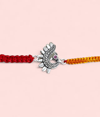 The Piali Peacock Silver Rakhi