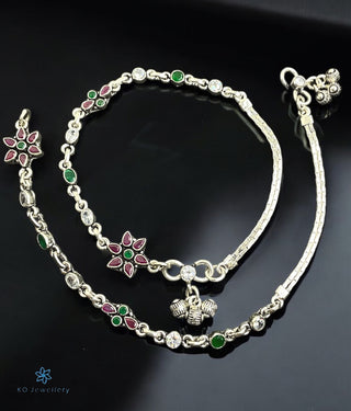 The Ravina Silver Gemstone Anklets