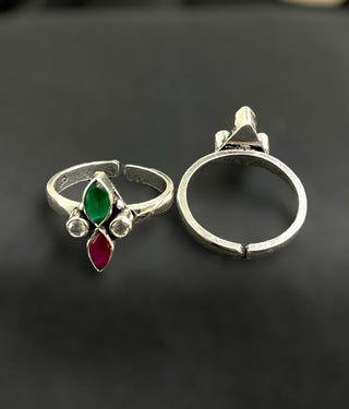 The Arshita Gemstone Silver Toe-Rings