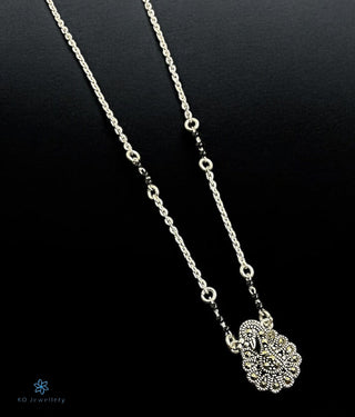 The Sara Silver Peacock Mangalsutra Necklace