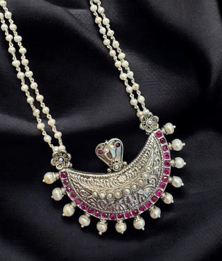 The Anavila Pearl & Kemp Kokkethathi Silver Necklace & Earrings