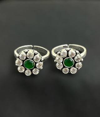 The Tarika Silver Gemstone Toe-Rings