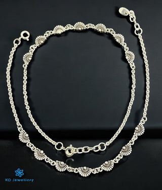 The Supta Silver Antique Anklets