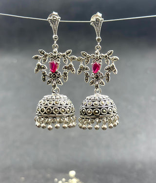 The Serene Silver Marcasite Jhumkas