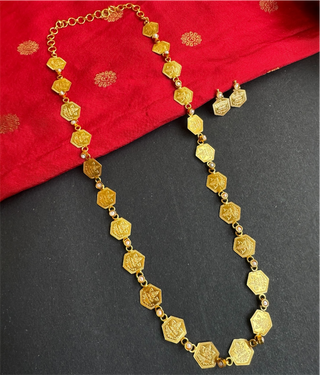 The Sadara Silver Lakshmi Pearl Kasumala Necklace & Earrings