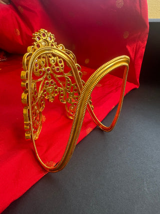 The Vedya Silver Kemp Floral Bridal Armlet or Vanki