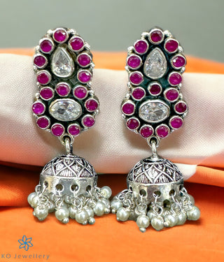 The Ujesha Silver Jhumkas