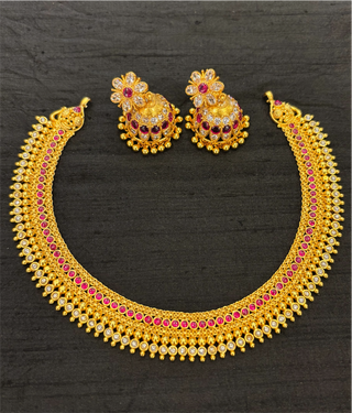 The Samhita Silver Kemp Necklace & Jhumkas