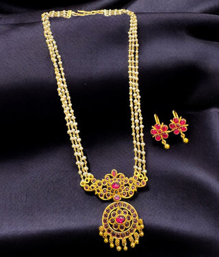 The Manyata Silver Pearl Necklace & Earrings