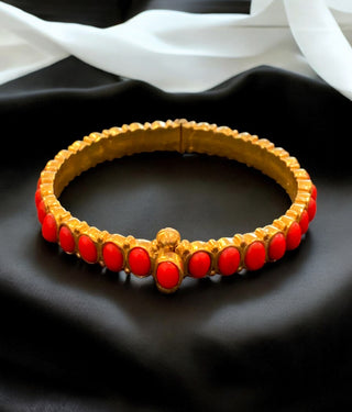 The Emaya Silver Coral Bracelet -Single (Size /2.2/2.4/2.6/2.8)
