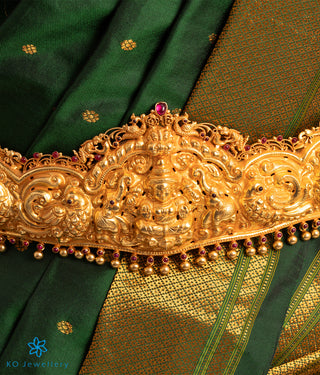 The Rudrani Lakshmi Silver Peacock Oddiyanam (Waist belt)