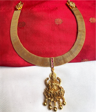 The Kasturi Silver Lakshmi Necklace