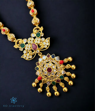 The Arunodaya Silver Navratna Necklace