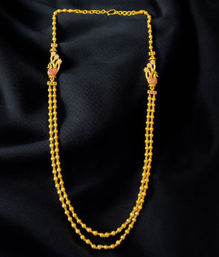 The Eshika Silver Layered Peacock Necklace