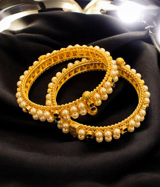 The Prisha Silver Pearl Bracelet Muttina Bale -Single ( Blue /Size /2.2/2.4/2.6/2.8)