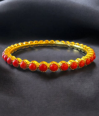 The Tanmaya Silver Coral Bangle-Single (Size /2.2/2.4/2.6/2.8)