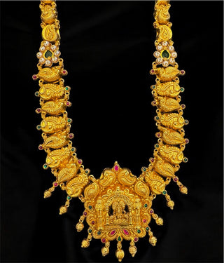 The Mayara Silver Lakshmi Nakshi long Haaram/Necklace