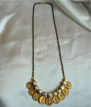 The Prarthana Silver Coin Mangalsutra (Pearl)