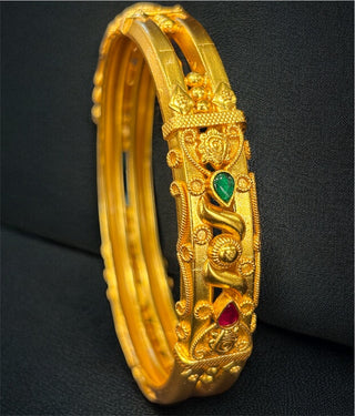 The Idhira Silver Coorgi Bangle-Single (Two Layer /Size/2.2/2.4/2.6/2.8)