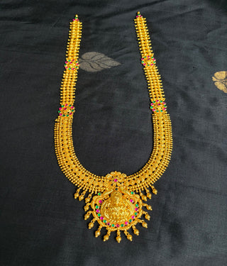 The Devyani Long Silver Laksmi Haaram/Necklace