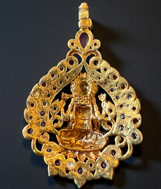 The Padmasini Silver Lakshmi Pendant & Earrings