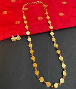 The Poornika Silver Lakshmi Kemp Kasumala Necklace & Earrings