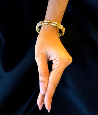 The Anaya Silver Traditional Close Setting Diamond Bangle -Single (Size 2.6)