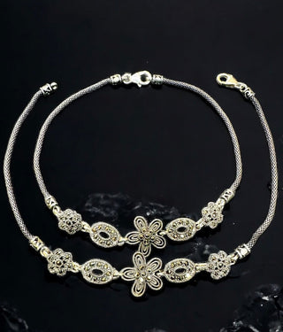 Aalia Silver Marcasite Anklets