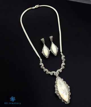 The Madana Silver Marcasite Necklace & Earrings