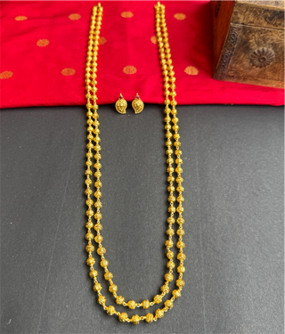 The Classic Mohanmala Silver Beads 2 Layer Chain