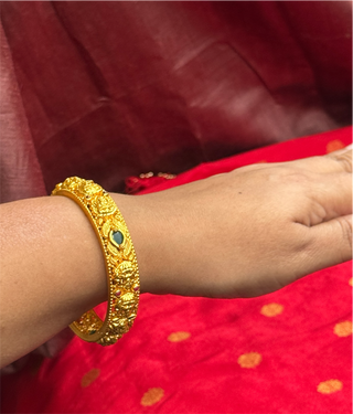 The Swara Silver Lakshmi Nakkasi Bracelet - Single (Size/2.2/2.4/2.6/2.8)