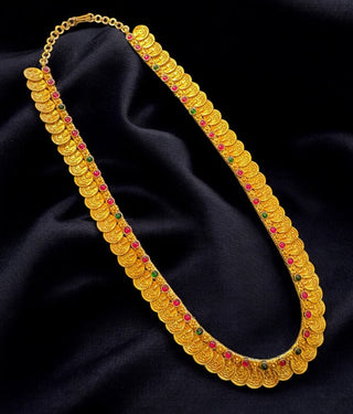 The Nimisha Silver Lakshmi Kasumala Necklace