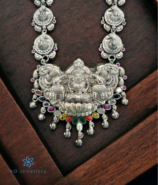 The Lakshmi Navilu Silver Navratna Necklace